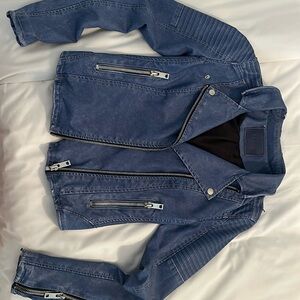 Blank NYC Blue Leather Jacket